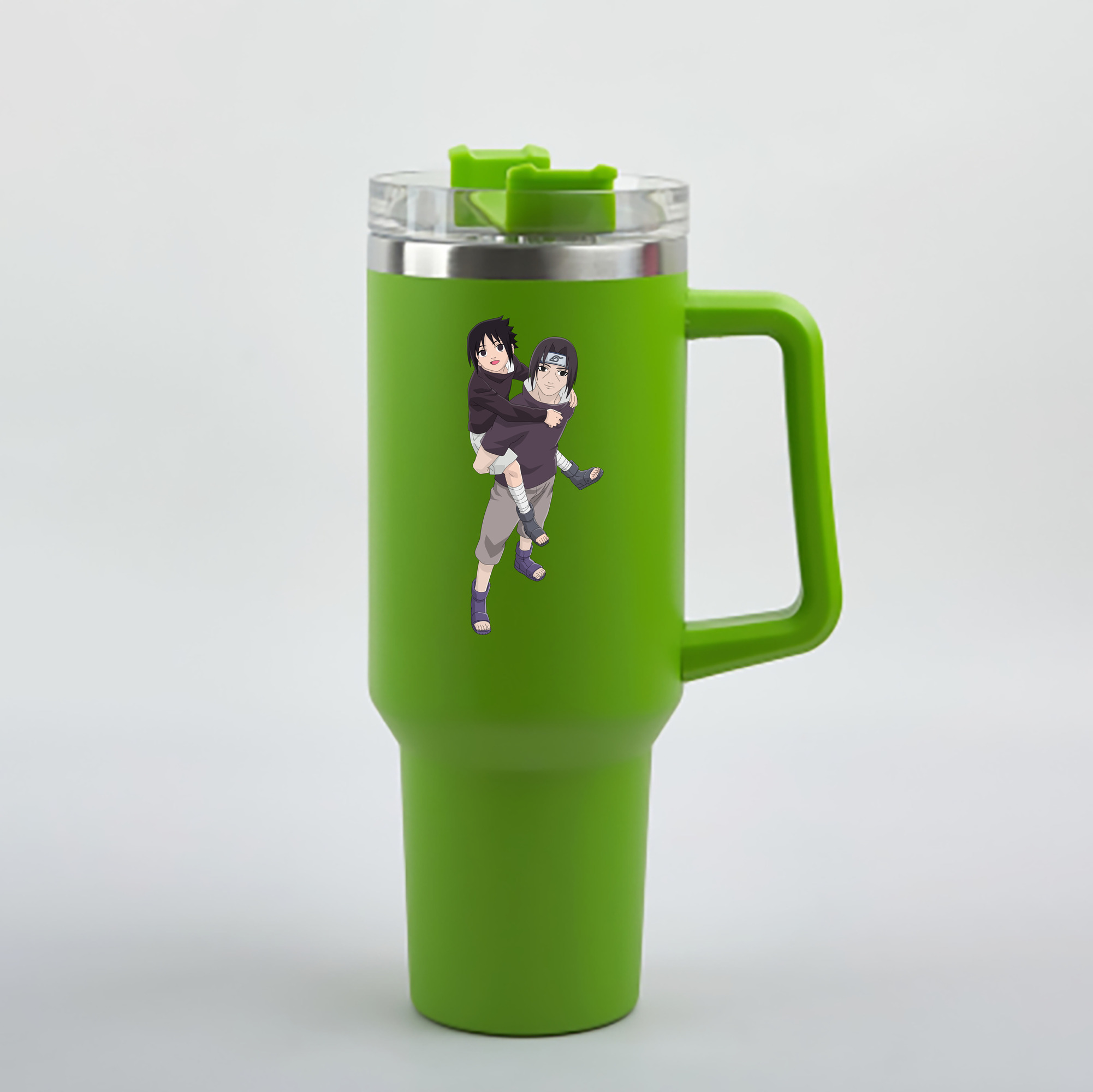（画像用） NARUTO -ナルト- うちは イタチ Uchiha Itachi 1200mL車用タンブラー - クリスタルステッカー（プラスチックストロー付き）